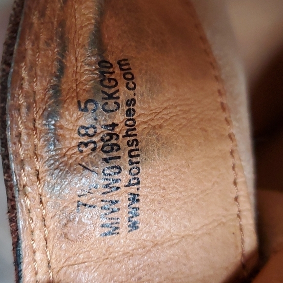 Born Women Two tone Leather Studded Tall Western Boots Ankle zipper shoes - Picture 12 of 13